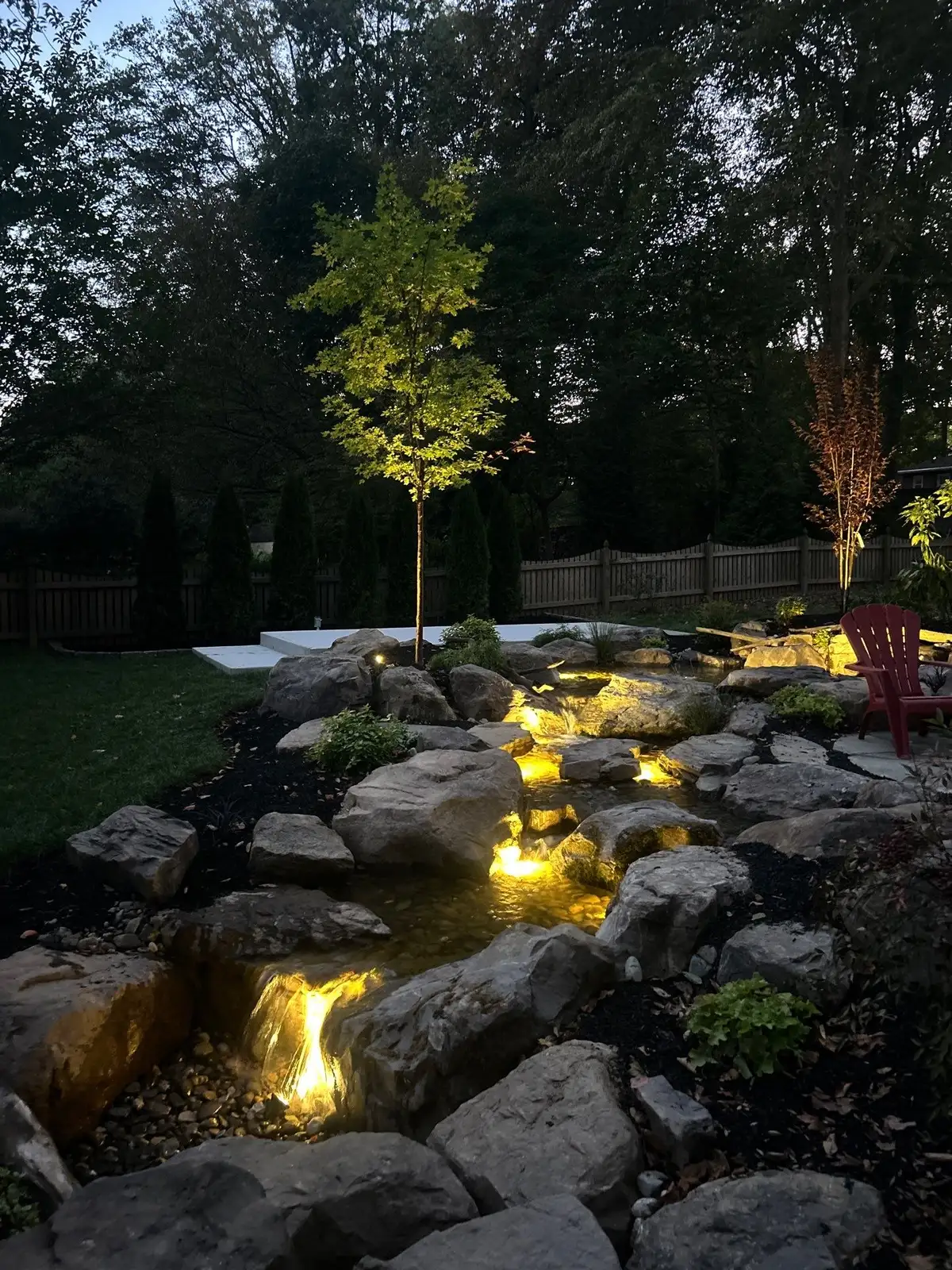 Pond and waterfall projects by Rock Water Ponds in Delaware