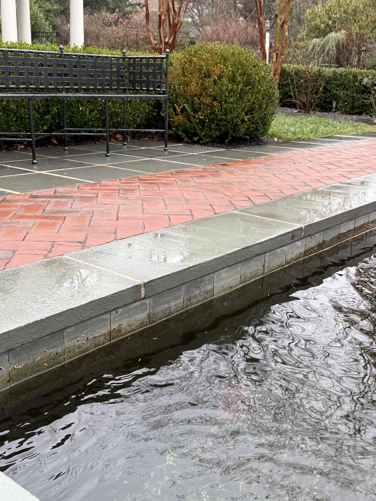Pond edge reviewed during leak diagnostics